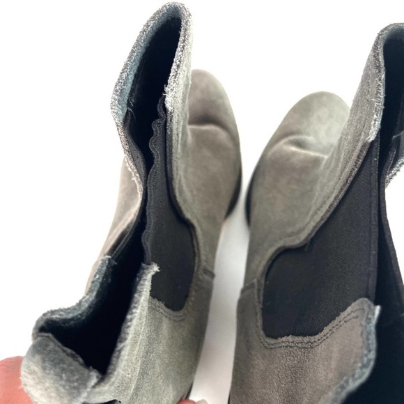 Sam Edelman Gray Suede Block Heel Ankle Boots - Picture 5 of 8